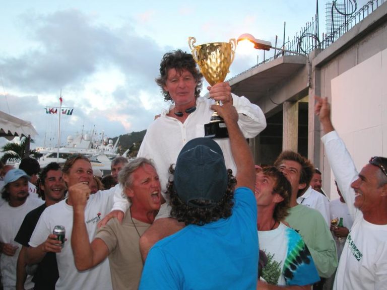 Randy West - author of The Hurricane Book, winning a yacht race
