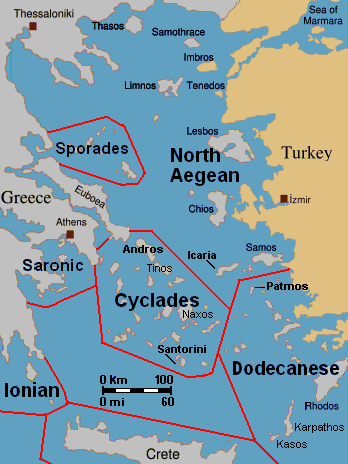 Luxury Yacht Charter Map Aegean Sea Greece
