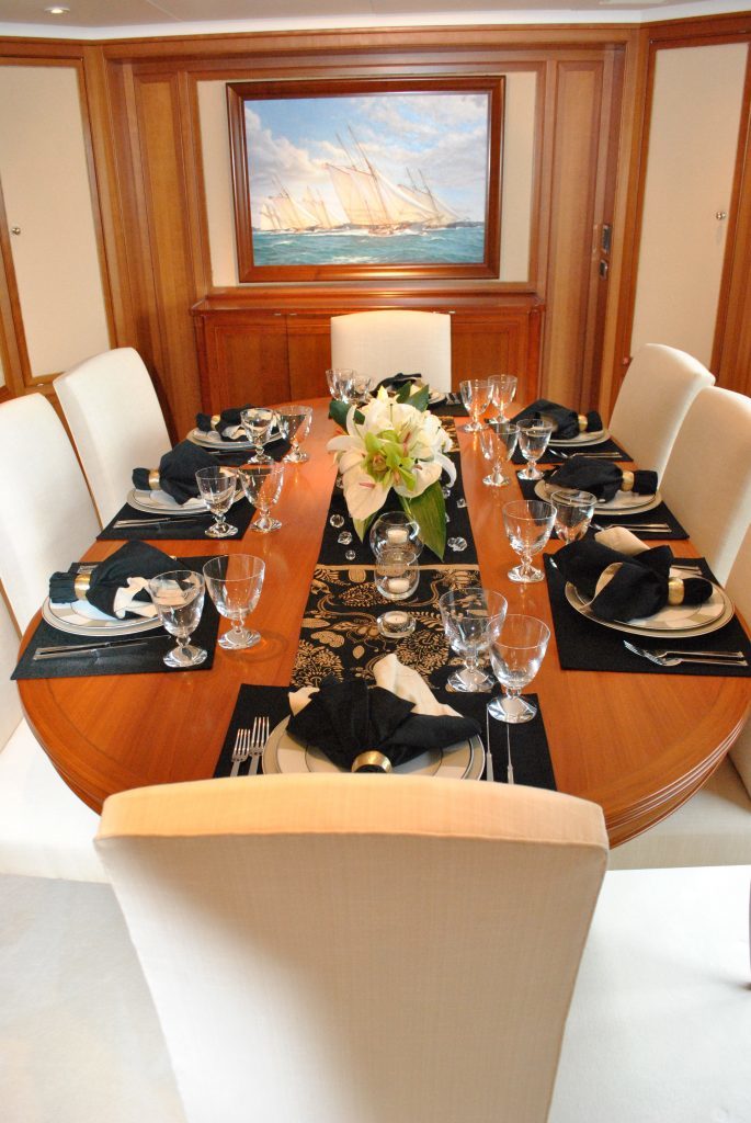 Perini Navi Charter Sailing Yacht Zenji Formal Dining Room