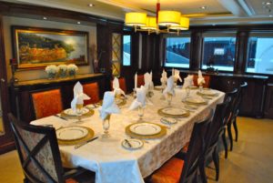 Luxury Charter Superyacht Katya Formal Dining