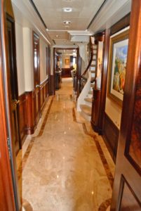 Luxury Charter Yacht Katya Main Deck Hallway
