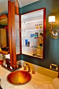Luxury Charter Yacht Katya Master Bath Medicine Cabinet