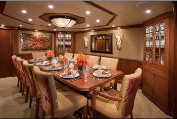 Luxury Charter Motor Yacht At Last Dining