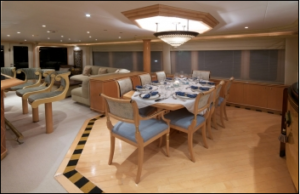Unforgettable Luxury Crewed Charter Yacht Formal Dining