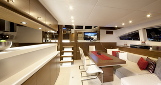 Crewed Luxury Power Catamaran Damrak II Salon