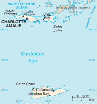 The U.S. Virgin Islands Luxury Yacht Charter Map