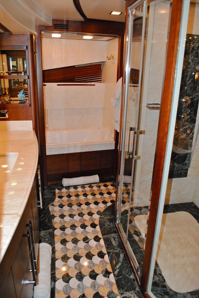 Vivere Luxury Charter Yacht Main Deck Master Bath
