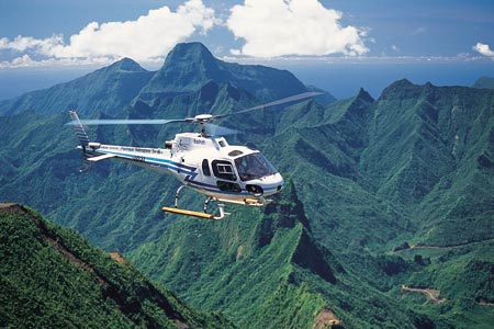 The South Pacific Helicopter Over Tahiti