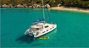 Sea Señor luxury charter catamaran aerial