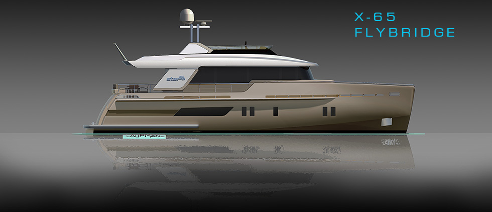 StormYachts X series luxury yacht rendering x65-flybridge