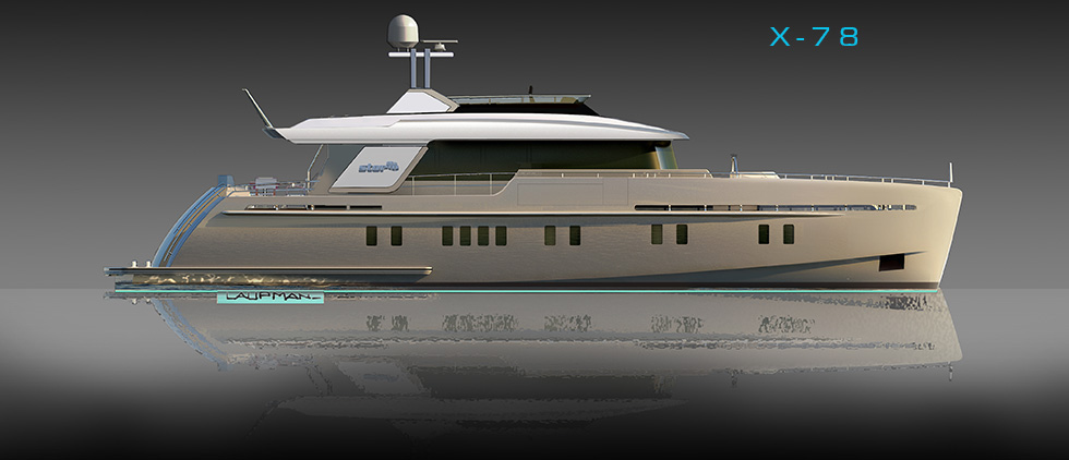 StormYachts X series luxury yacht rendering 78-flybridge