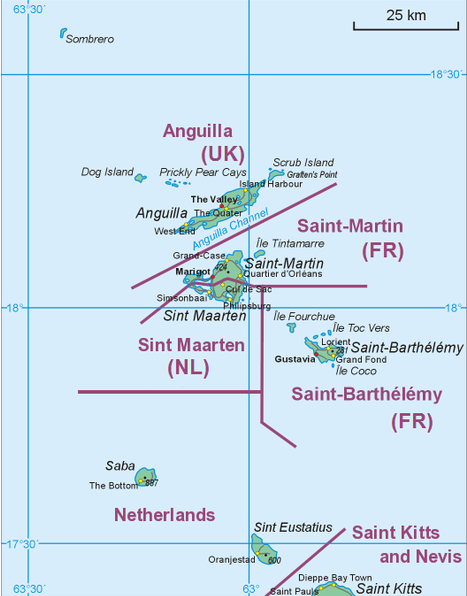 St. Barths, Anguilla, St. Maarten map luxury yacht charter