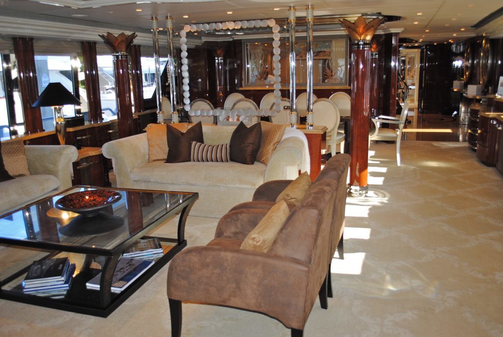 I LOVE THIS BOAT, 145 Christensen charter yacht main salon