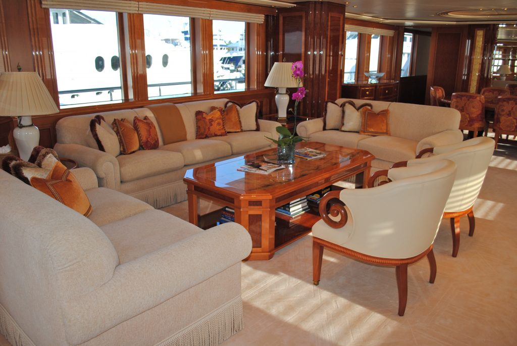 Harmony, Main Deck Salon, luxury superyacht charter
