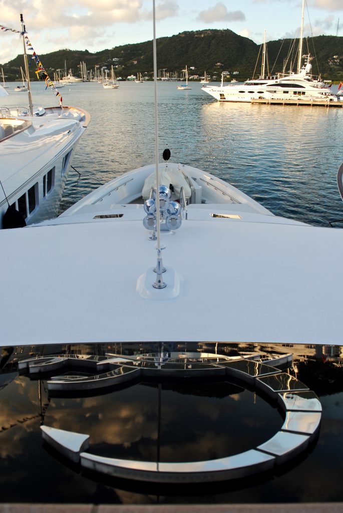 Scorpion luxury charter yacht bow