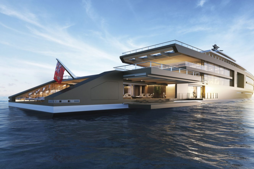 Mega yacht NATURE, Sinot concept design rendering